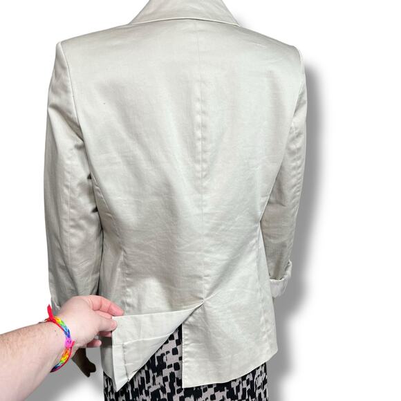 212 Collection Womens Blazer Suit Jacket Single Breast Notched Collar Beige Sz 8 - Picture 6 of 15